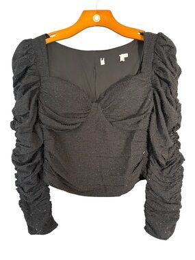 Revolve Astr the Label Caldwell Top Sweetheart Neckline Metallic Whimsigoth M